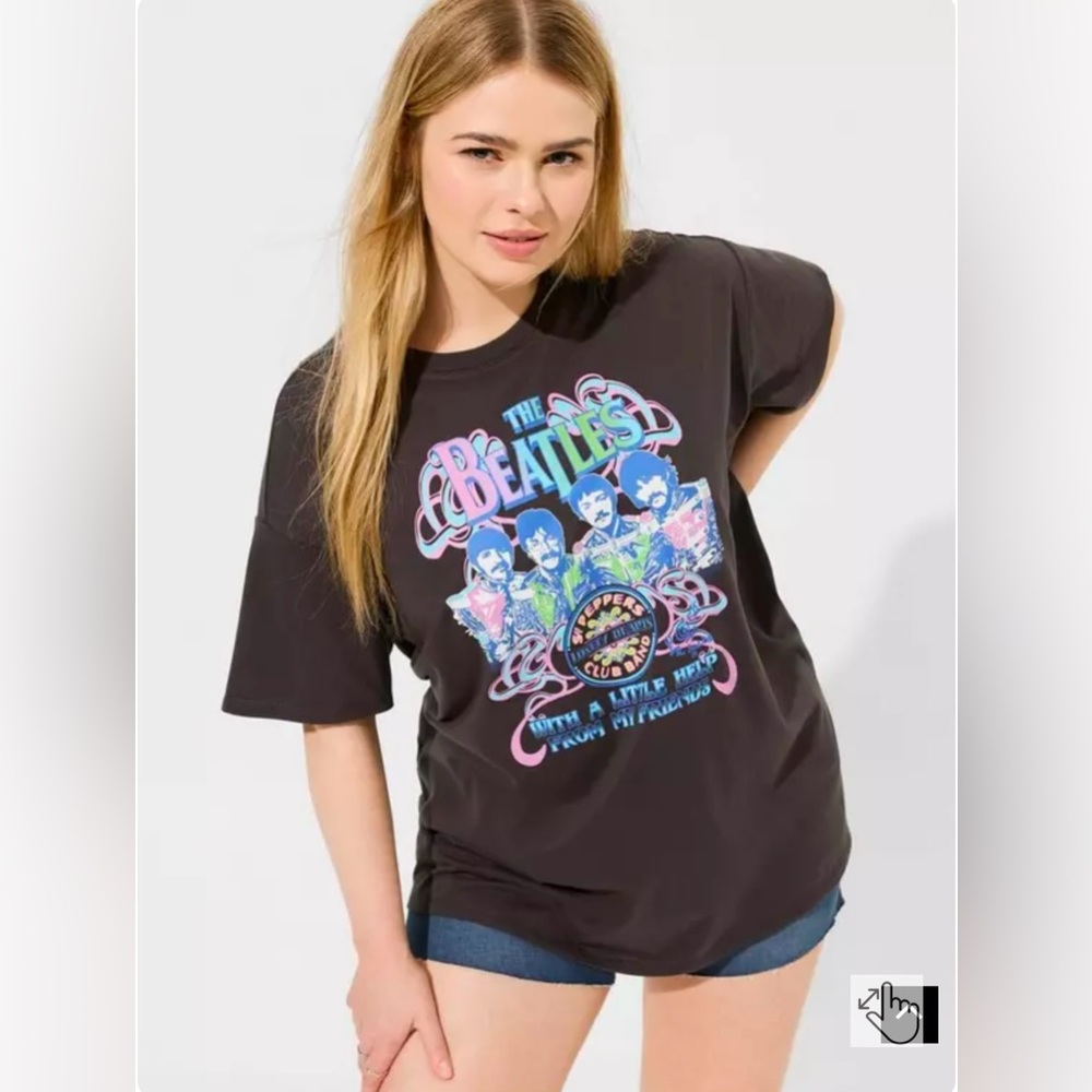 Torrid The Beatles Oversized Fit Cotton Tunic Tee